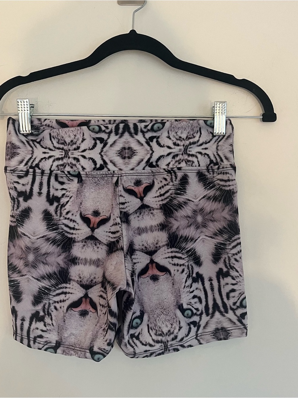 Del Toro White and Black Tiger Print Athletic Shorts